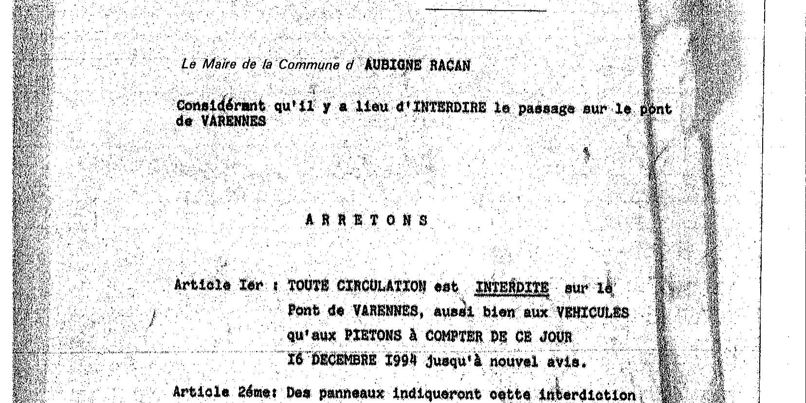 Arrêté 69-1994- Pont de Varennes-1